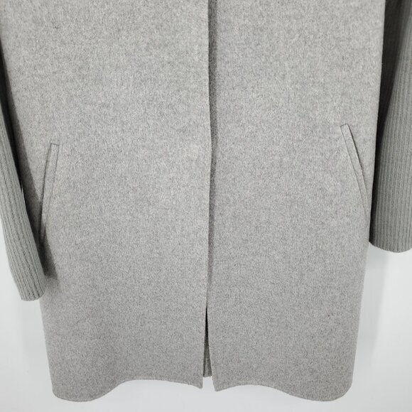 Kenneth Cole Wool-Blend Peacoat/Car Coat With Rib Knit Sleeves L Gray - Picture 8 of 15